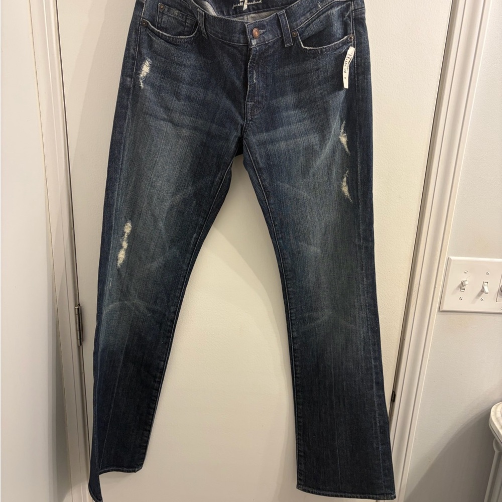 7 For All Mankind  Dark Blue Straight Jeans